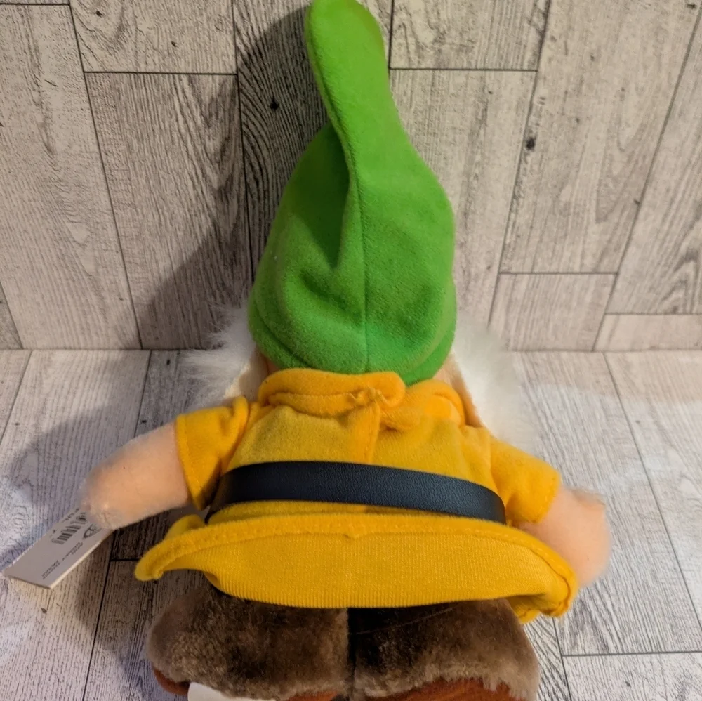 Disney Plush Dwarf with Green Hat and White Beard Blushful Vintage